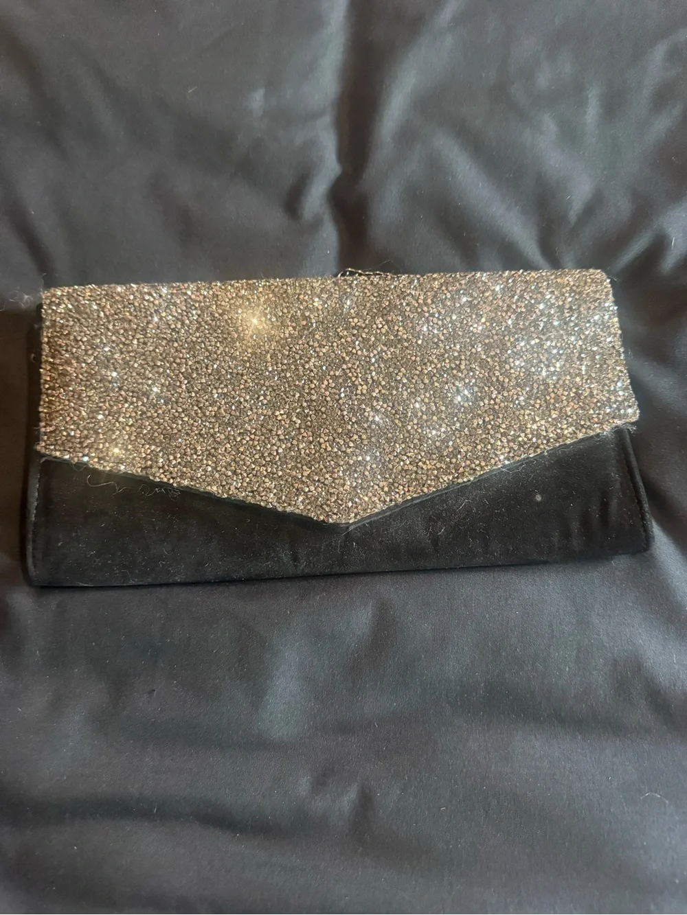 Sparkle Envelope Clutch - Black and Silver